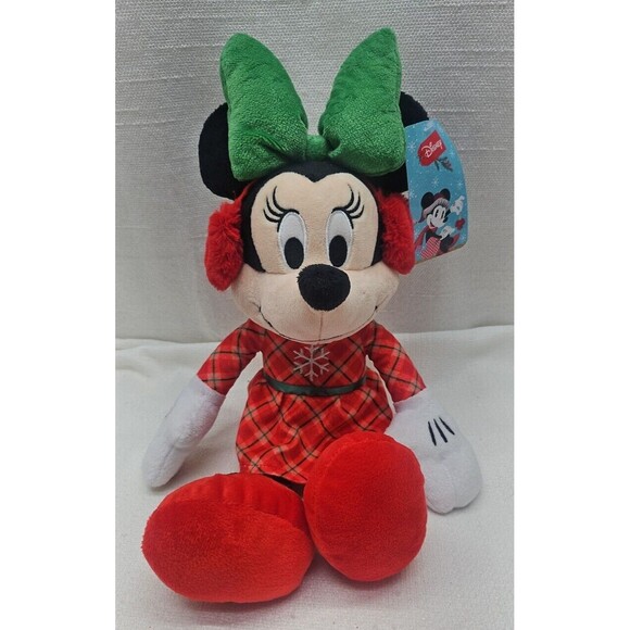 Disney Holiday Christmas Minnie Mouse Plush  15" Just Play 2022 - Picture 1 of 6